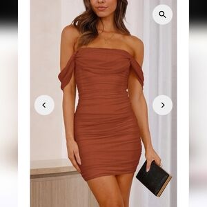 PRETTYGARDEN Summer Off Shoulder Dresses Ruched Mesh Cocktail NWT Medium